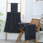 Sunflower® Fürdőlepedő, törölköző, 70x140 cm, fekete színű