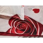  Ágyneműhuzat garnitúra 6 részes, paplanhuzat méret 200x220cm, 2 személyes, piros/fehér szív mintás