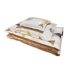    Ágyneműhuzat garnitúra 3 részes, paplanhuzat méret 140x200cm, 1 személyes, barna/fehér mintás