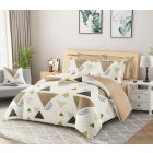  Ágyneműhuzat garnitúra 7 részes, paplanhuzat méret 140x200cm, 2 személyes, barna/fehér mintás