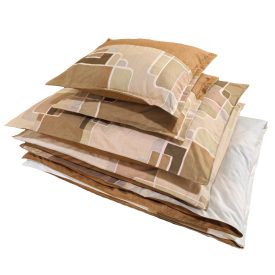    Ágyneműhuzat garnitúra 7 részes, paplanhuzat méret 140x200cm, 2 személyes, barna/szürke mintás