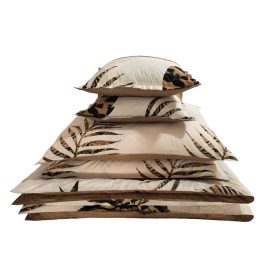    Ágyneműhuzat garnitúra 7 részes, paplanhuzat méret 140x200cm, 2 személyes, barna/fekete virág mintás