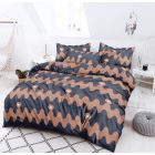  Ágyneműhuzat garnitúra 3 részes, paplanhuzat méret 140x200cm, 1 személyes, barna/fekete mintás