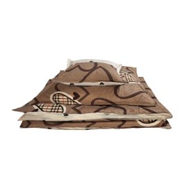    Ágyneműhuzat garnitúra 3 részes, paplanhuzat méret 140x200cm, 1 személyes, barna/fehér/fekete mintás