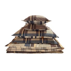    Ágyneműhuzat garnitúra 7 részes, paplanhuzat méret 140x200cm, 2 személyes, kék/barna mintás