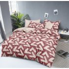  Ágyneműhuzat garnitúra 6 részes, paplanhuzat méret 220x200cm, 2 személyes, vőrős/barna mintás