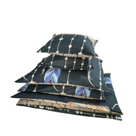    Ágyneműhuzat garnitúra 7 részes, paplanhuzat méret 140x200cm, 2 személyes, kék/barna mintás