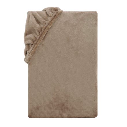 Sunflower® Mikroplüss gumis lepedő, 100x200 cm, maximális magasság 26 cm, barna színű