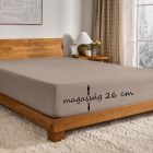 Sunflower® Mikroplüss gumis lepedő, 160x200 cm, maximális magasság 26 cm, barna színű