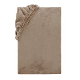   Sunflower® Mikroplüss gumis lepedő, 200x200 cm, maximális magasság 26 cm, barna színű