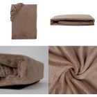 Sunflower® Mikroplüss gumis lepedő, 200x200 cm, maximális magasság 26 cm, barna színű