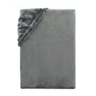 Sunflower® Mikroplüss gumis lepedő, 200x200 cm, maximális magasság 26 cm, sötétszürke színű