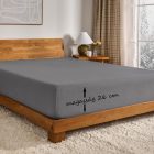 Sunflower® Mikroplüss gumis lepedő, 200x200 cm, maximális magasság 26 cm, sötétszürke színű