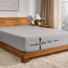 Sunflower® Mikroplüss gumis lepedő, 230x200 cm, maximális magasság 26 cm, sötétkék színű