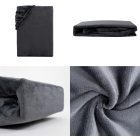 Sunflower® Mikroplüss gumis lepedő, 230x200 cm, maximális magasság 26 cm, sötétszürke színű