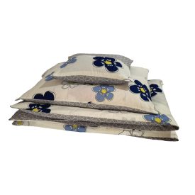    Ágyneműhuzat garnitúra 3 részes, paplanhuzat méret 140x200cm, 1 személyes, fehé/világoskék virág mintás