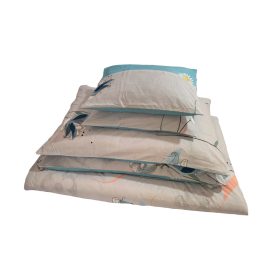    Ágyneműhuzat garnitúra 7 részes, paplanhuzat méret 140x200cm, 2 személyes, fehér/zöld virág mintás