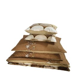    Ágyneműhuzat garnitúra 7 részes, paplanhuzat méret 140x200cm, 2 személyes, fehér/barna mintás