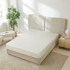 Sunflower® Gumis lepedő, 180x200 cm, maximális magasság 26 cm, bézs színű